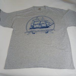 Vintage 1990 Cal Cru Charleston South Carolina T Shirt Ship Nautical Rope Sz XL